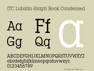 LubalinGraph BookCond Version 1.00 Font Sample