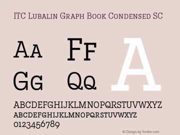 LubalinGraph BookCondSC Version 1.00 Font Sample