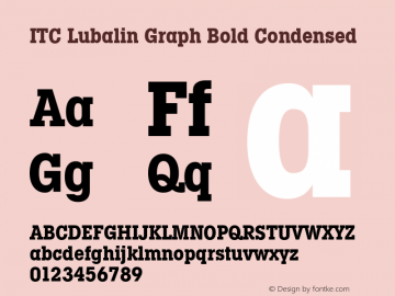 LubalinGraph MediumCond Bold Version 1.00 Font Sample