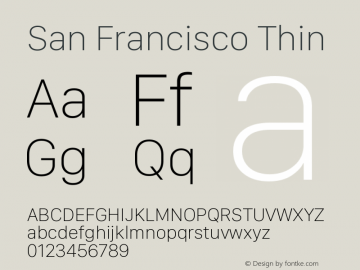 San Francisco Thin 10.0d27e2--BETA Font Sample
