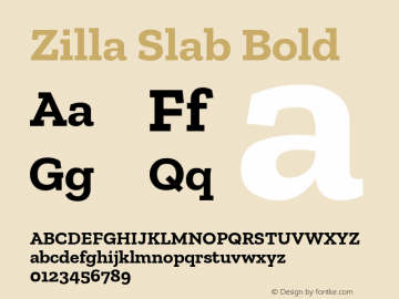 Zilla Slab Bold Version 1.1; 2017; ttfautohint (v1.6) Font Sample