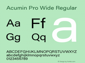 AcuminProWide-Regular Version 1.011 Font Sample
