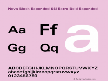 Nova Black Expanded SSi Extra Bold Expanded 001.000 Font Sample