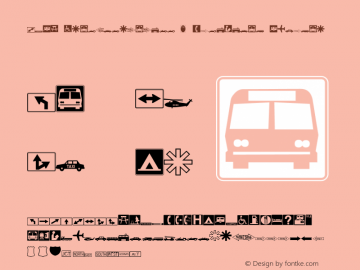 ESRI Transportation & Municipal Macromedia Fontographer 4.1 3/1/96 Font Sample