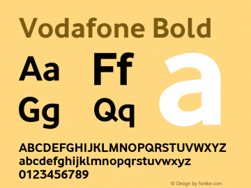 Vodafone-Bold Version 1.001 Font Sample