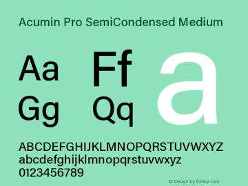 AcuminProSemiCond-Medium Version 1.011 Font Sample