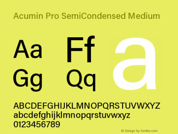 AcuminProSemiCond-Medium Version 1.011 Font Sample