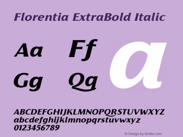 Florentia ExtraBold Italic Version 1.000图片样张