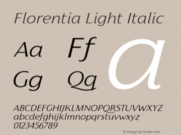 Florentia Light Italic Version 1.000图片样张