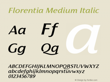 Florentia Medium Italic Version 1.000图片样张