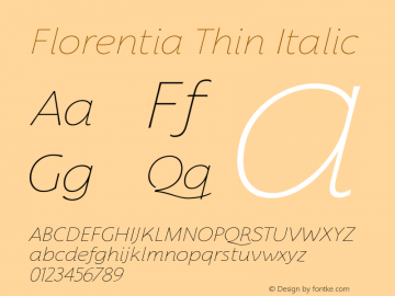 Florentia Thin Italic Version 1.000图片样张