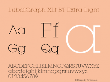 LubalGraph XLt BT Extra Light mfgpctt-v1.53 Friday, January 29, 1993 2:19:59 pm (EST) Font Sample