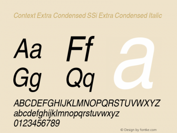 Context Extra Condensed SSi Extra Condensed Italic 001.006图片样张