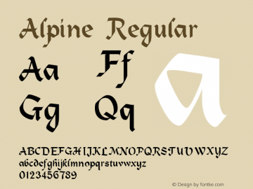 Alpine Regular 2.45 Font Sample