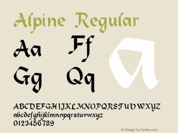 Alpine Regular 2.45 Font Sample