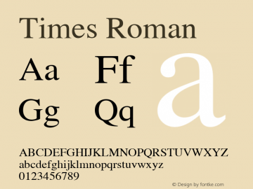 Times  Roman Macromedia Fontographer 4.1.2 16/12/02 Font Sample