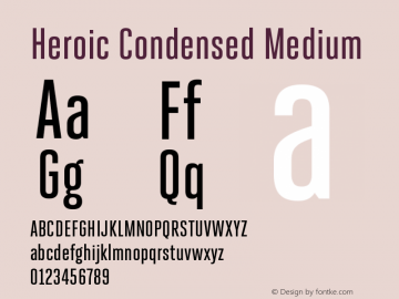 Heroic Condensed Medium Regular Version 1.001M图片样张