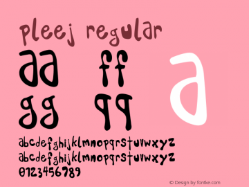 Pleej Version 1.000 Font Sample