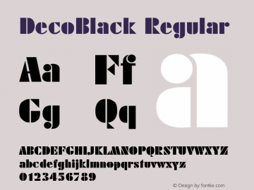 DecoBlack Regular Altsys Fontographer 3.5  4/11/93 Font Sample