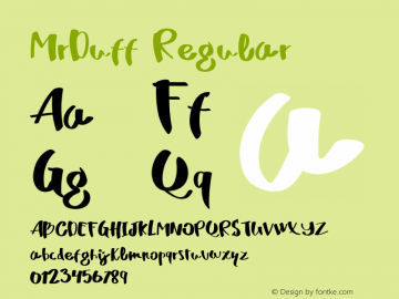 MrDuff Version 001.000 Font Sample