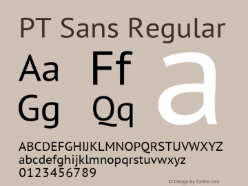 PTSans-Regular Version 1.001 Font Sample