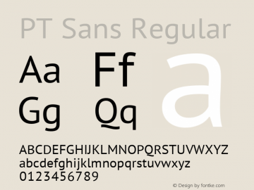 PTSans-Regular Version 1.001 Font Sample