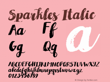 Sparkles Italic Version 1.00 May 1, 2016, initial release Font Sample