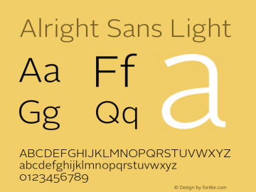 Sans Font,AlrightSans-Light Font,Alright Sans Light Font |AlrightSans-Light Version 001.003 Font/Sans-serif Font-Fontke.com