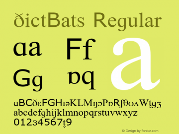 DictBats Version 1.001 2004 Font Sample