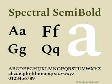 Spectral SemiBold Version 1.002 Font Sample
