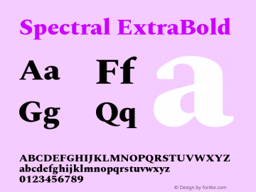 Spectral ExtraBold Version 1.002 Font Sample
