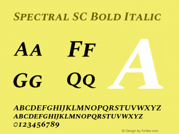 Spectral SC Bold Italic Version 1.002图片样张