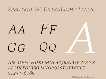 Spectral ExtraLight SC Italic Version 1.002图片样张