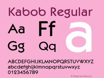 Kabob Regular Altsys Fontographer 3.5  8/18/95图片样张