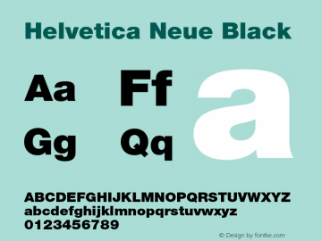 HelveticaNeue-Black Version 2.035;PS 002.000;hotconv 1.0.51;makeotf.lib2.0.18671 Font Sample