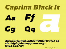 Caprina Black It Version 1.032;PS 001.032;hotconv 1.0.88;makeotf.lib2.5.64775 Font Sample