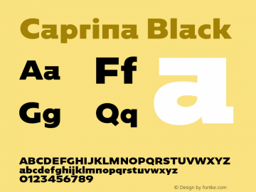 Caprina Black Version 1.024;PS 001.024;hotconv 1.0.88;makeotf.lib2.5.64775 Font Sample