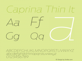 Caprina Thin It Version 1.032;PS 001.032;hotconv 1.0.88;makeotf.lib2.5.64775图片样张