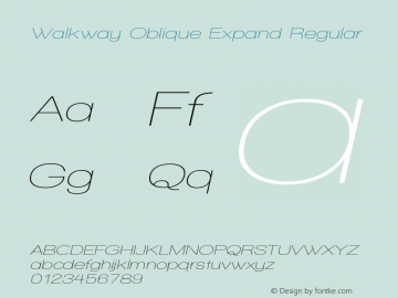 Walkway Oblique Expand 1.0 Font Sample