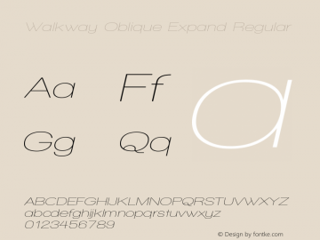 Walkway Oblique Expand 1.0 Font Sample