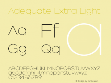 Adequate Extra Light Version 1.00,  2011图片样张