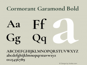 Cormorant Garamond Bold Version 3.502;PS 003.502;hotconv 1.0.88;makeotf.lib2.5.64775 Font Sample