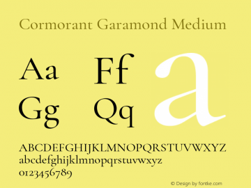 Cormorant Garamond Medium Version 3.502 Font Sample