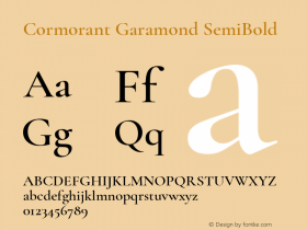 Cormorant Garamond SemiBold Version 3.502 Font Sample