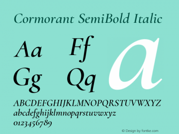 Cormorant SemiBold Italic Version 3.502图片样张