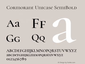 Cormorant Unicase SemiBold Version 3.502图片样张
