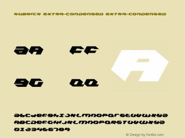 Kubrick Extra-Condensed 001.000 Font Sample