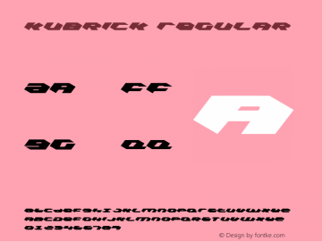 Kubrick 001.000 Font Sample