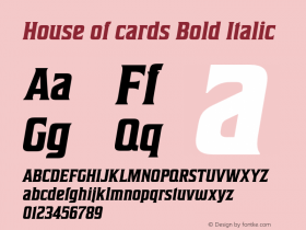 Houseofcards-BoldItalic Version 1.000 Font Sample