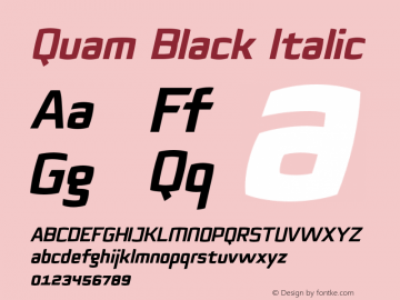 Quam-BlackItalic 1.000 Font Sample